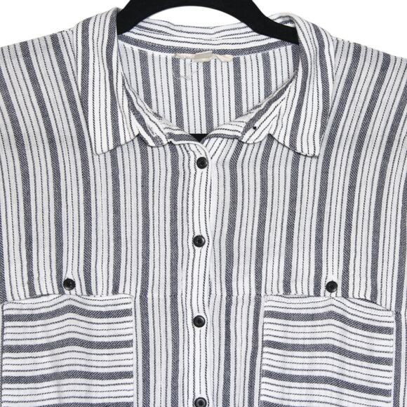 KOTON Striped Crop Top Grey White Size Large - Picture 2 of 3